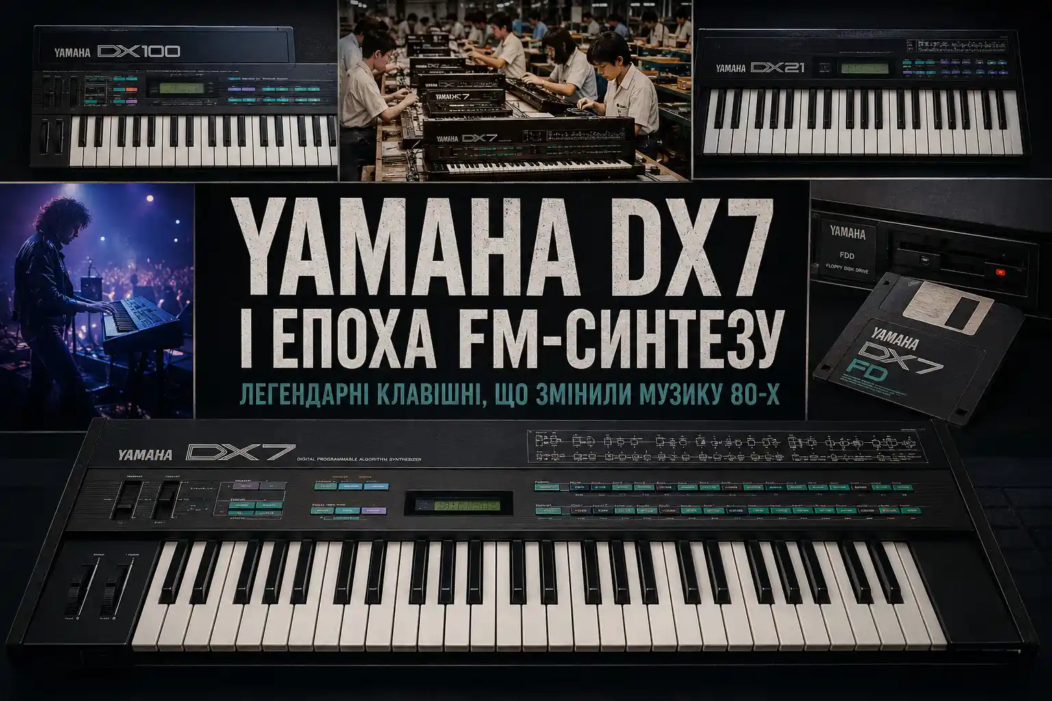 Yamaha DX7, DX21, DX100 і епоха FM-синтезу