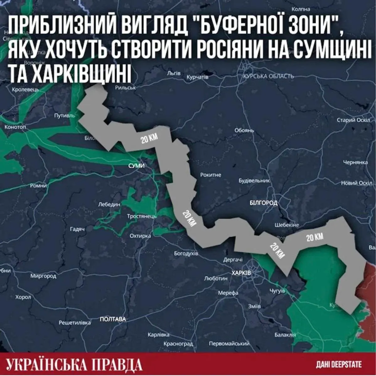 Росія намагається створити 20-кілометрову “буферну зону” на Сумщині та Харківщині — Драпатий