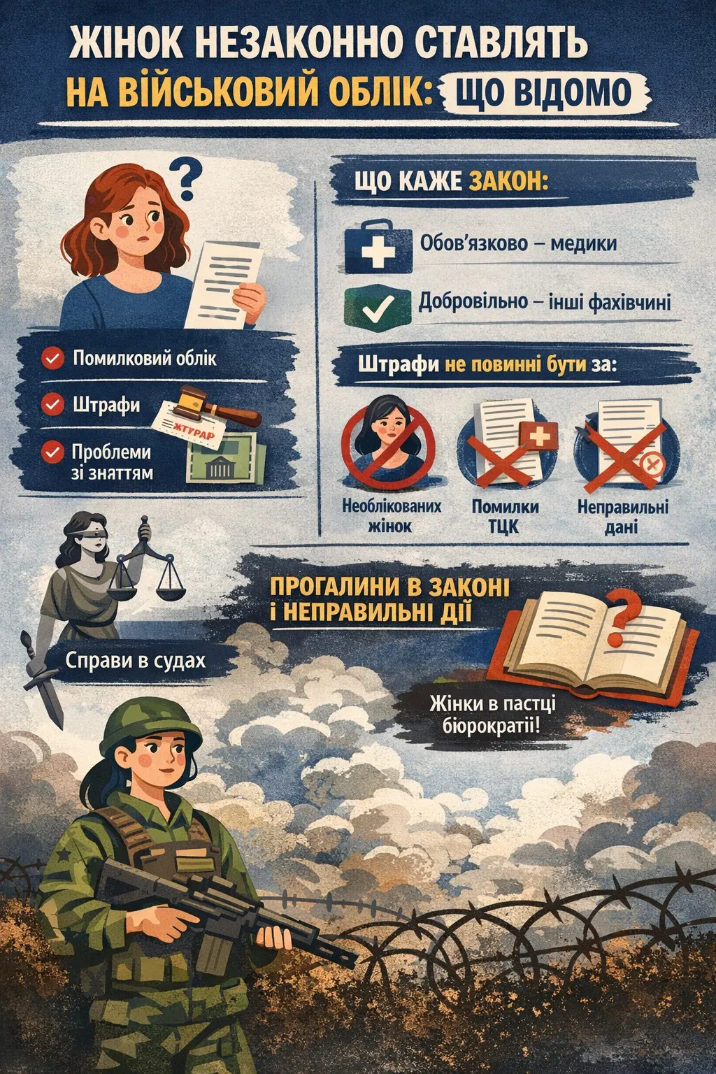 Жінок незаконно ставлять на військовий облік: що відомо про скандал