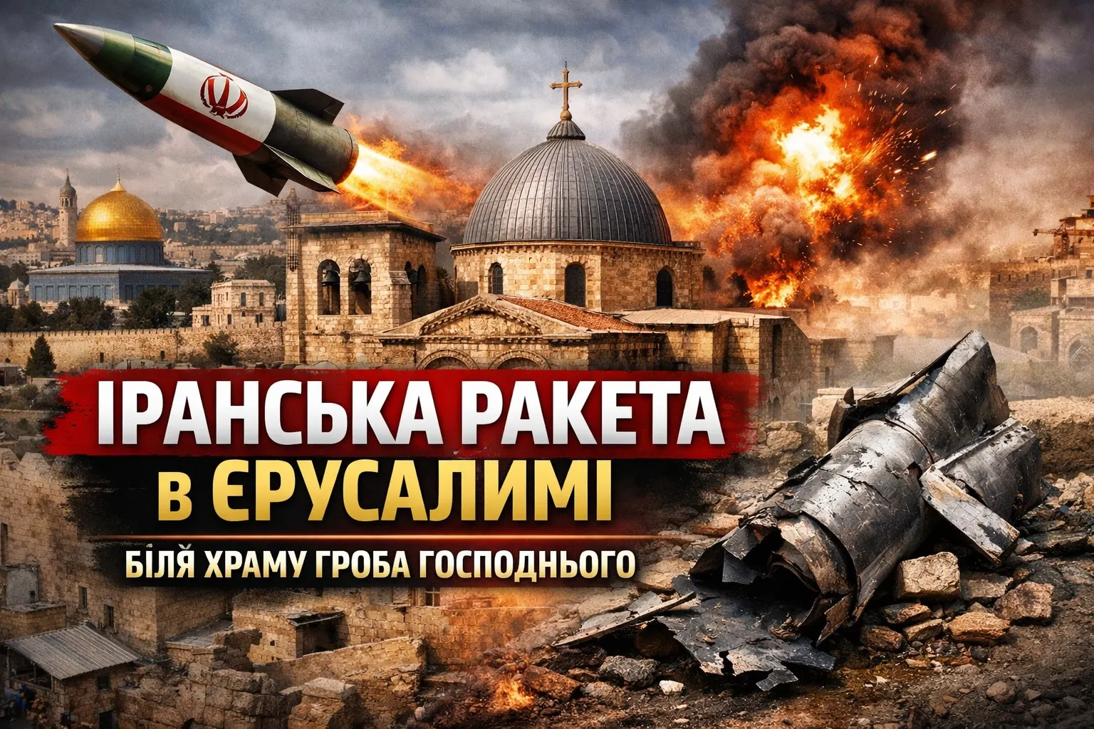 Іранська ракета впала в Єрусалимі біля храму Гроба Господнього: що відомо насправді