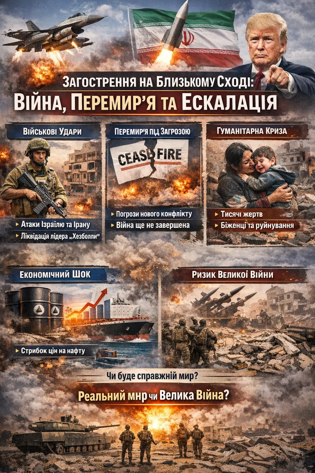 Загострення на Близькому Сході: війна, перемир’я і ризик великої ескалації