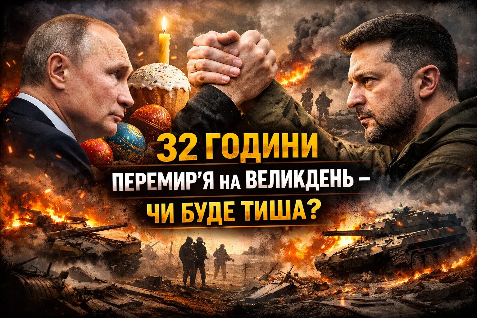 Великоднє перемир’я: Путін оголосив 32-годинну паузу у війні.