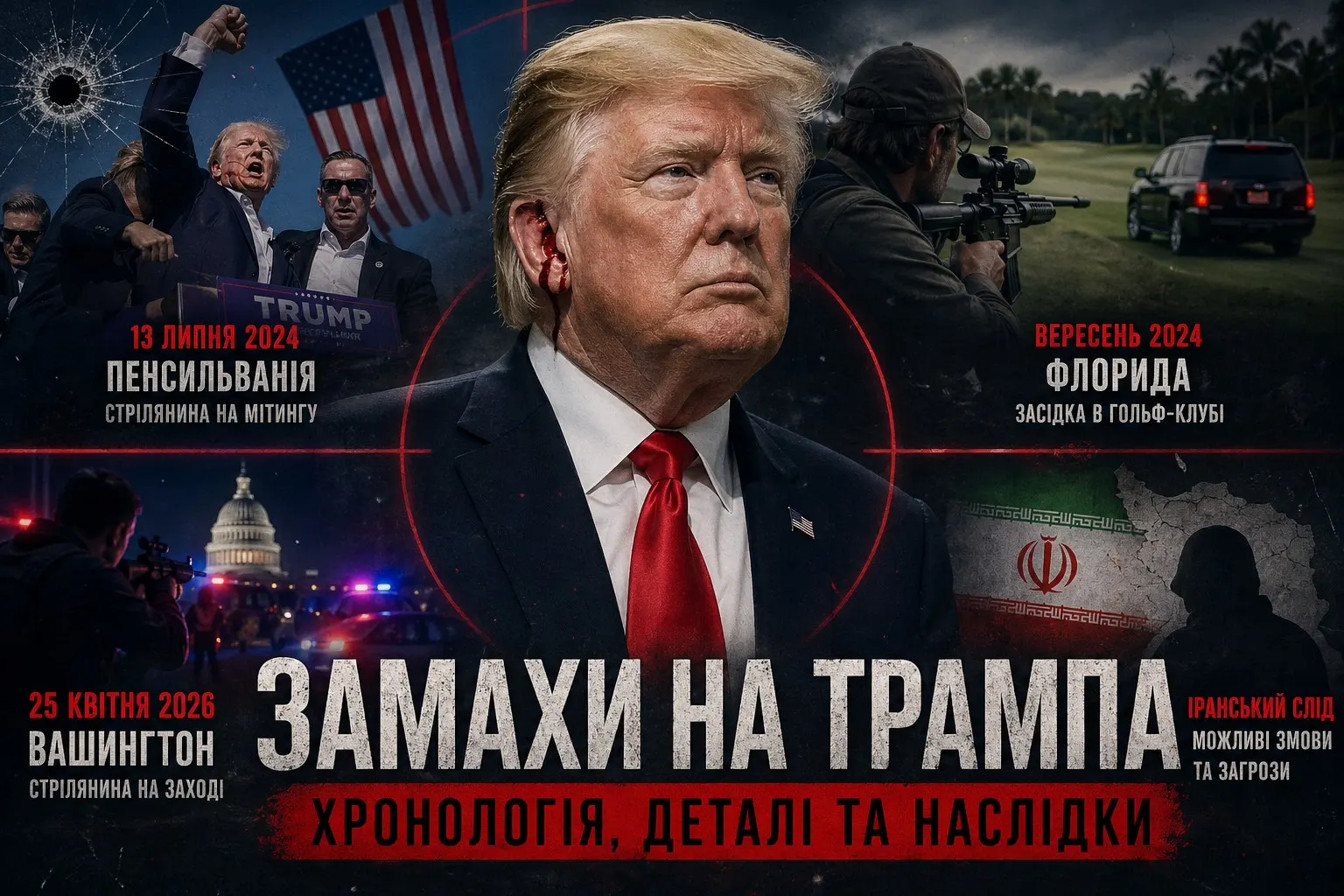 Замахи на Дональда Трампа: хронологія, деталі та наслідки.