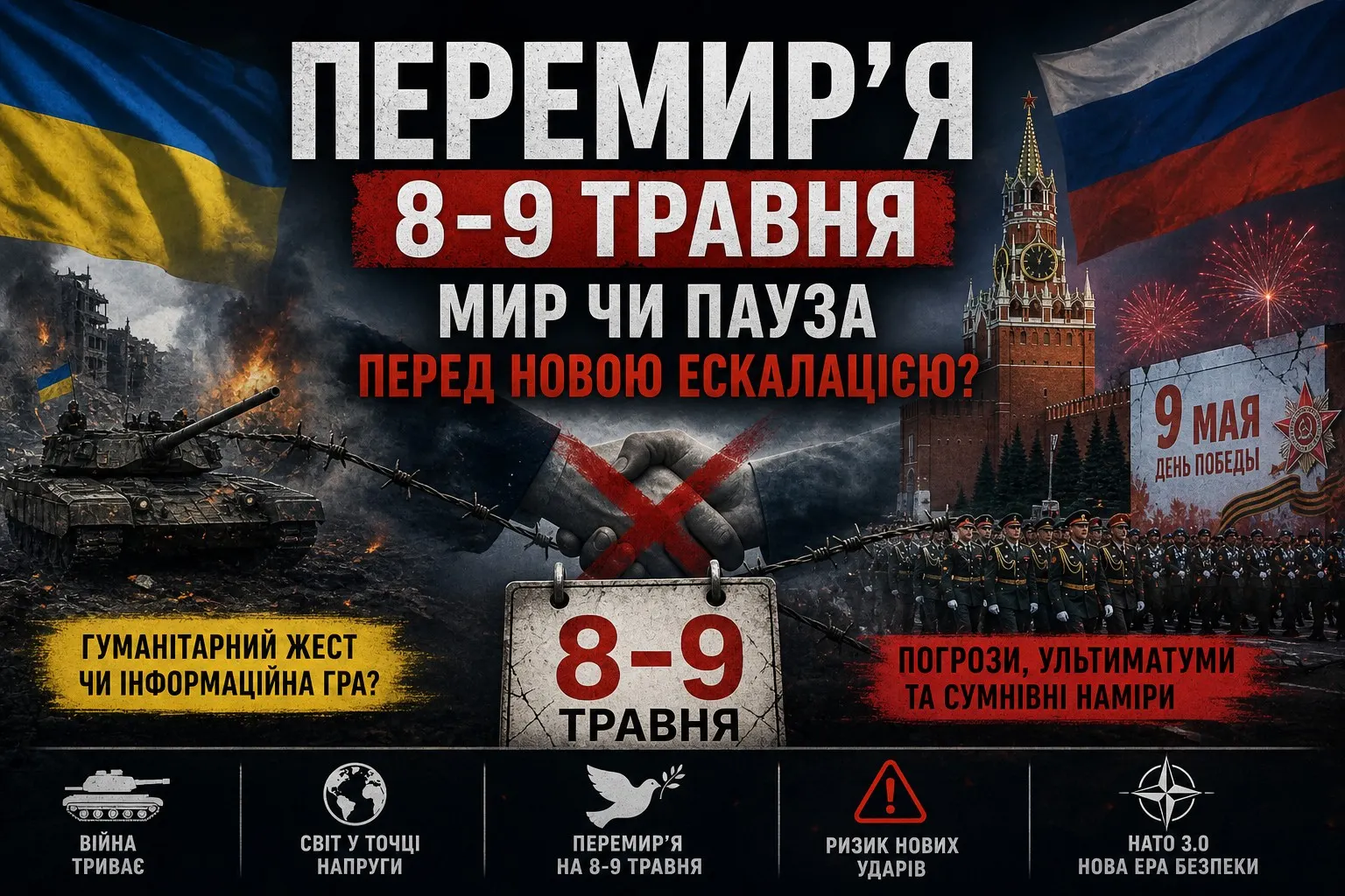 Перемир’я чи тактична пауза: що стоїть за заявою Росії про 8–9 травня