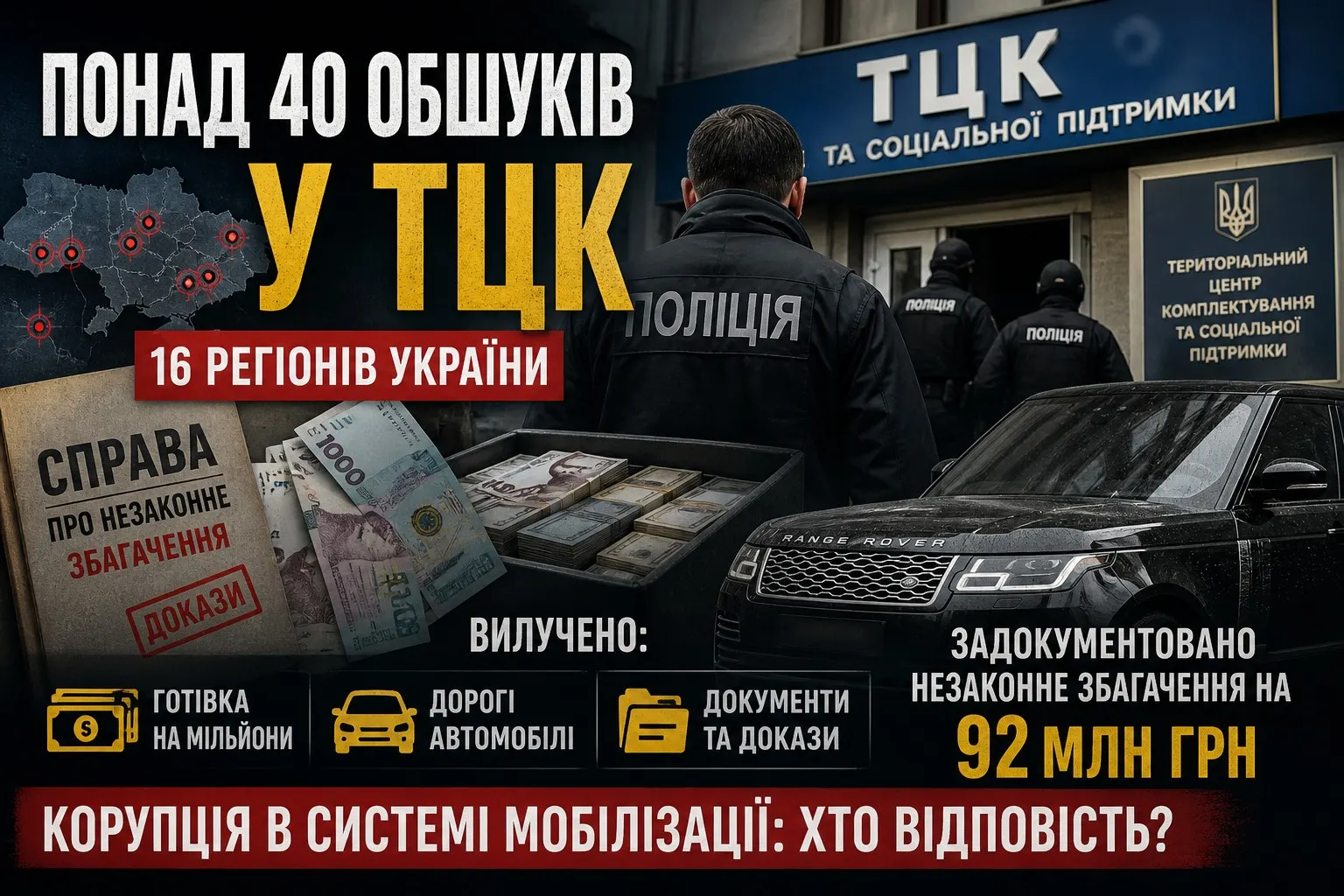 Масштабні обшуки в ТЦК: десятки справ, мільйони гривень і системні порушення