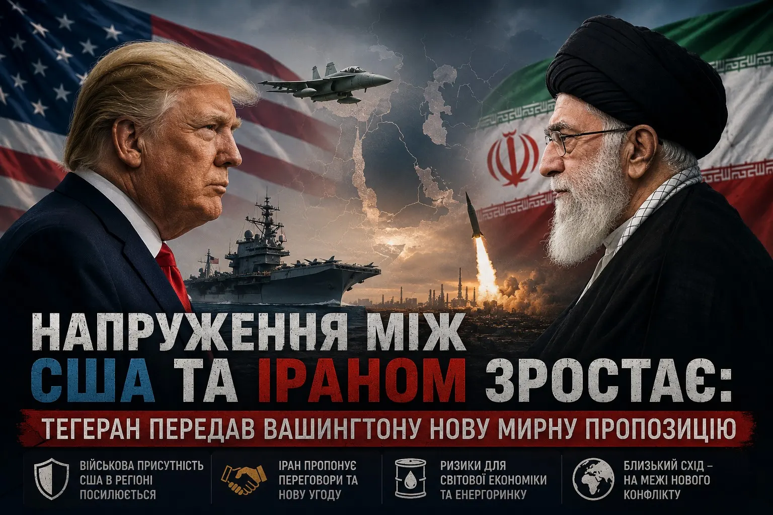 США та Іран на межі нового конфлікту: чи зможе мирна пропозиція Тегерана зупинити ескалацію на Близькому Сході