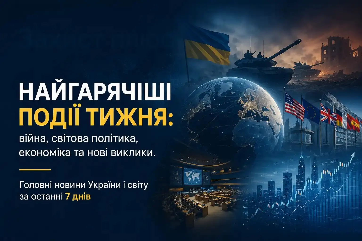 НАЙГАРЯЧІШІ ПОДІЇ ТИЖНЯ: війна, світова політика, економіка та нові виклики. Головні новини України і світу за останні 7 днів