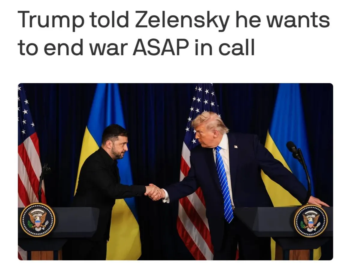 Трамп сказав Зеленському, що хоче якнайшвидше завершити війну з Росією