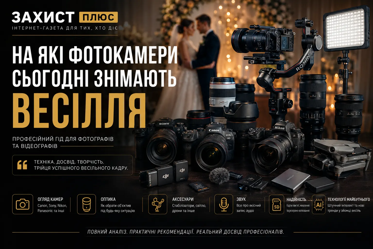 На які фотокамери сьогодні знімають весілля: чому бездзеркальні системи стали новим стандартом