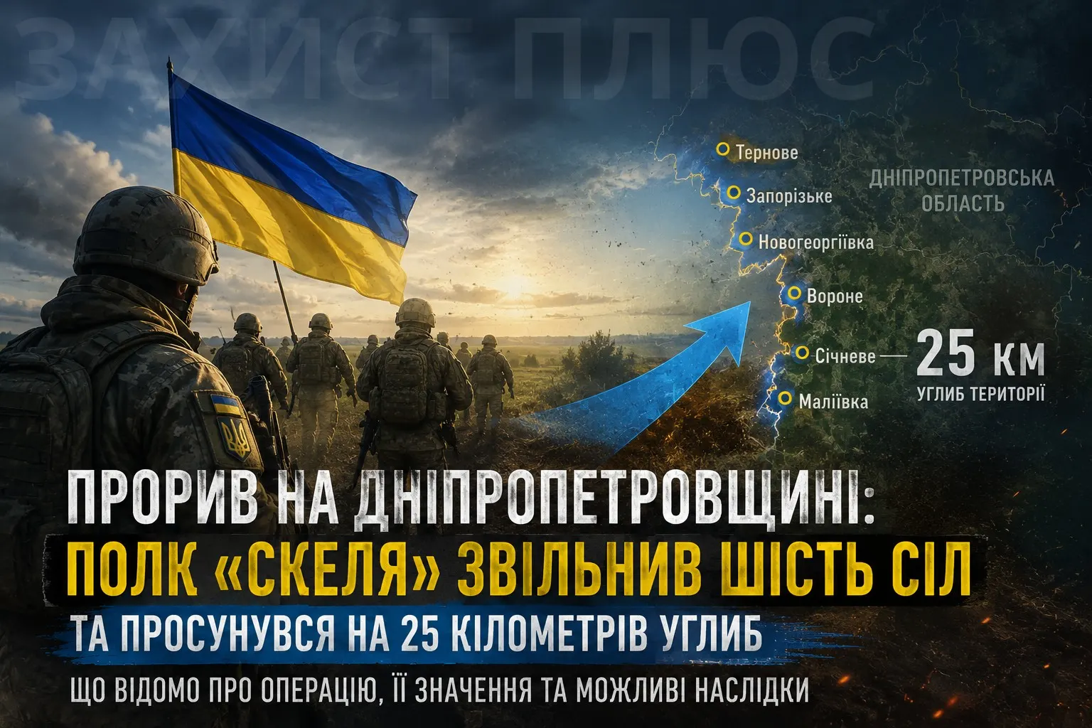 Прорив на Дніпропетровщині: полк «Скеля» звільнив шість сіл та просунувся на 25 кілометрів углиб окупованої території