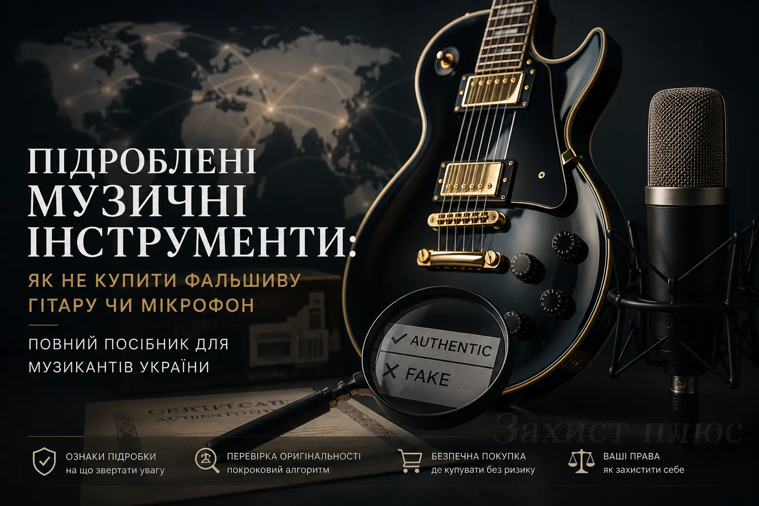 Підроблені музичні інструменти: як не купити фальшиву гітару чи мікрофон. Повний посібник для музикантів України