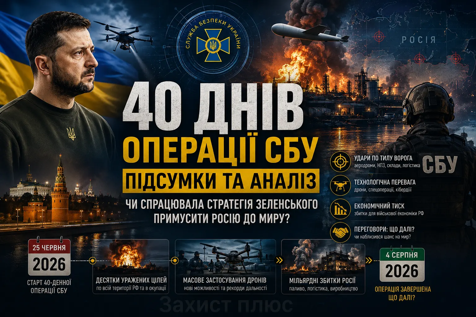 40 днів операції СБУ: чи спрацювала стратегія Зеленського примусити Росію до миру — підсумки та аналі