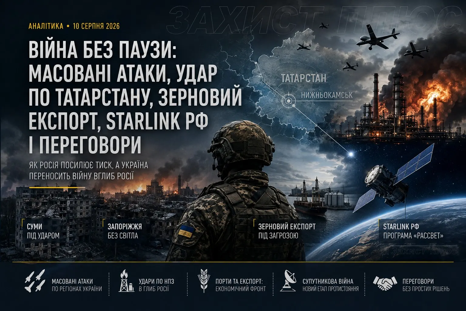 Росія посилює удари по Україні, Київ переносить війну вглиб РФ: що означають атаки по Сумах, Запоріжжю і Татарстану та чому Москва прискорює власний Starlink