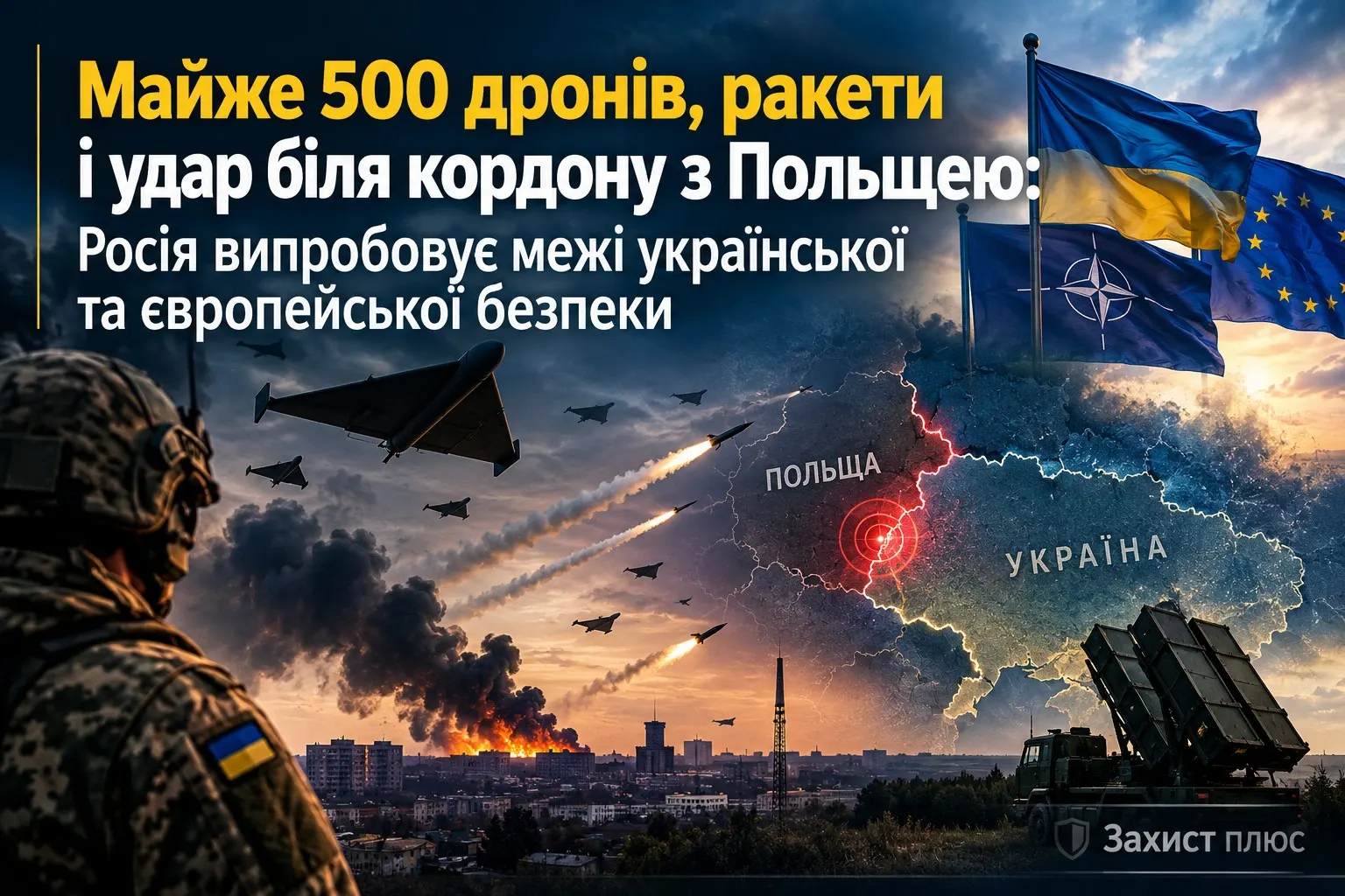 Майже 500 дронів, ракети і удар біля кордону з Польщею: Росія випробовує межі української та європейської безпеки