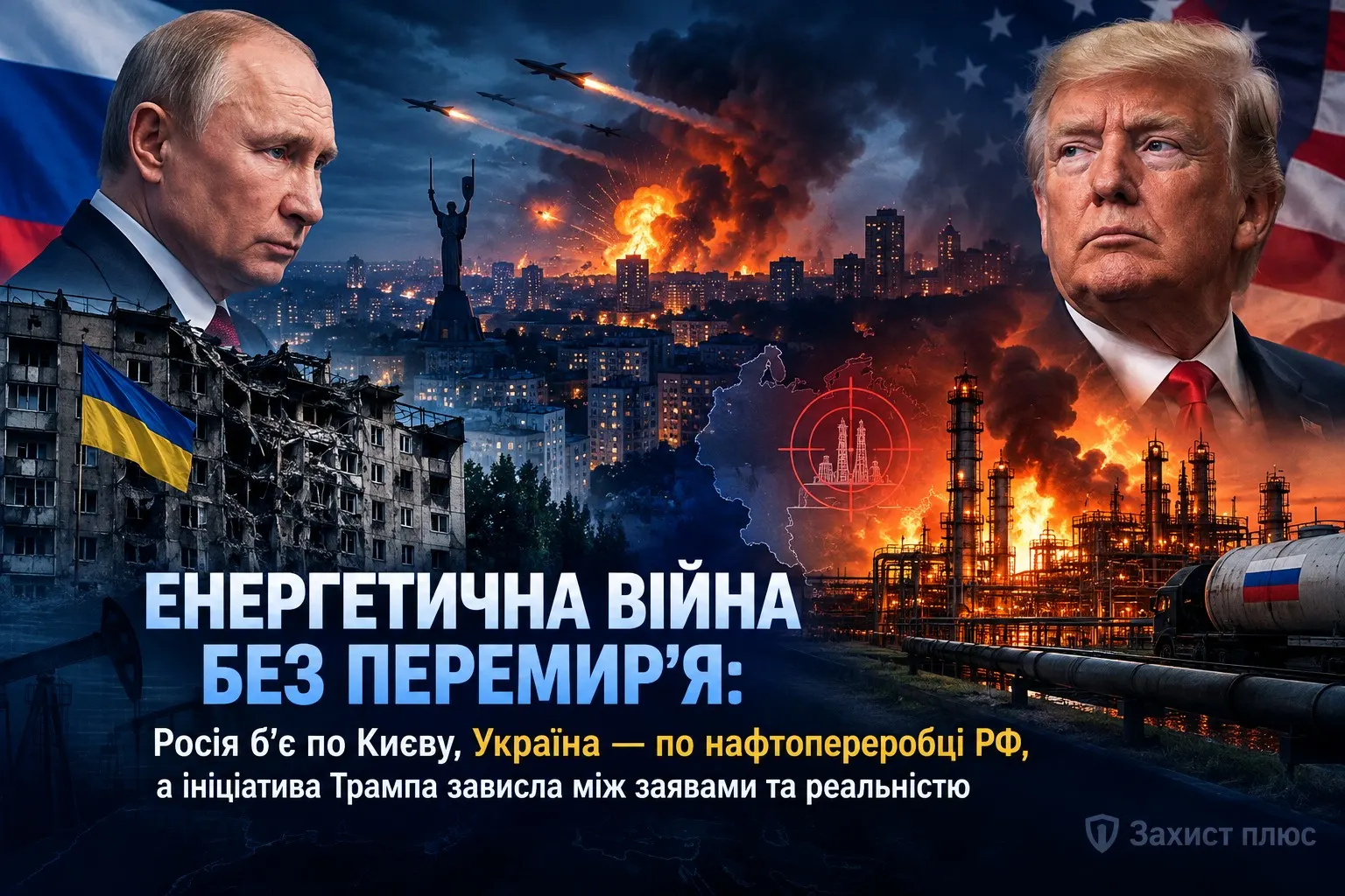 Енергетична війна без перемир’я: Росія б’є по Києву, Україна — по нафтопереробці РФ, а ініціатива Трампа зависла між заявами та реальністю