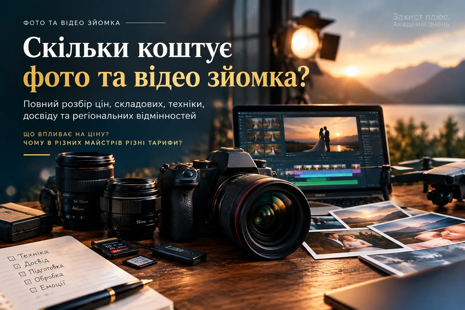 Чому фотосесія та відеозйомка коштують по-різному: що насправді входить у ціну професійної зйомки