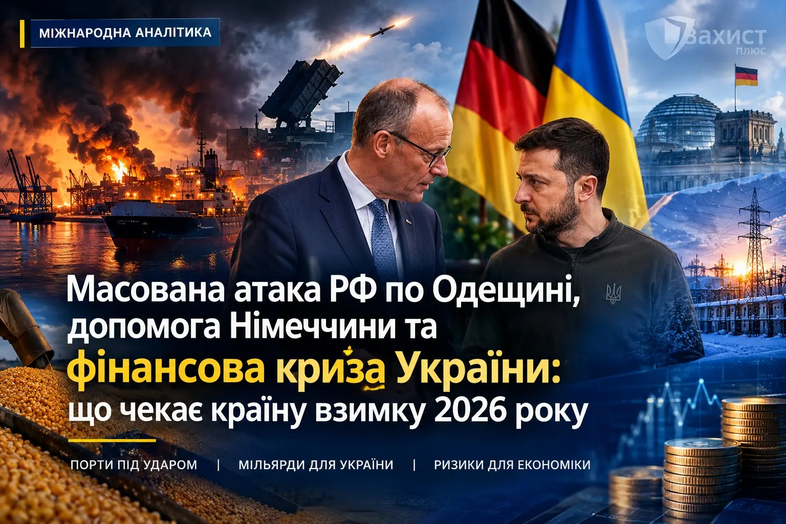 Росія б’є по українських портах, Німеччина посилює підтримку, а Україна готується до фінансово важкої зими