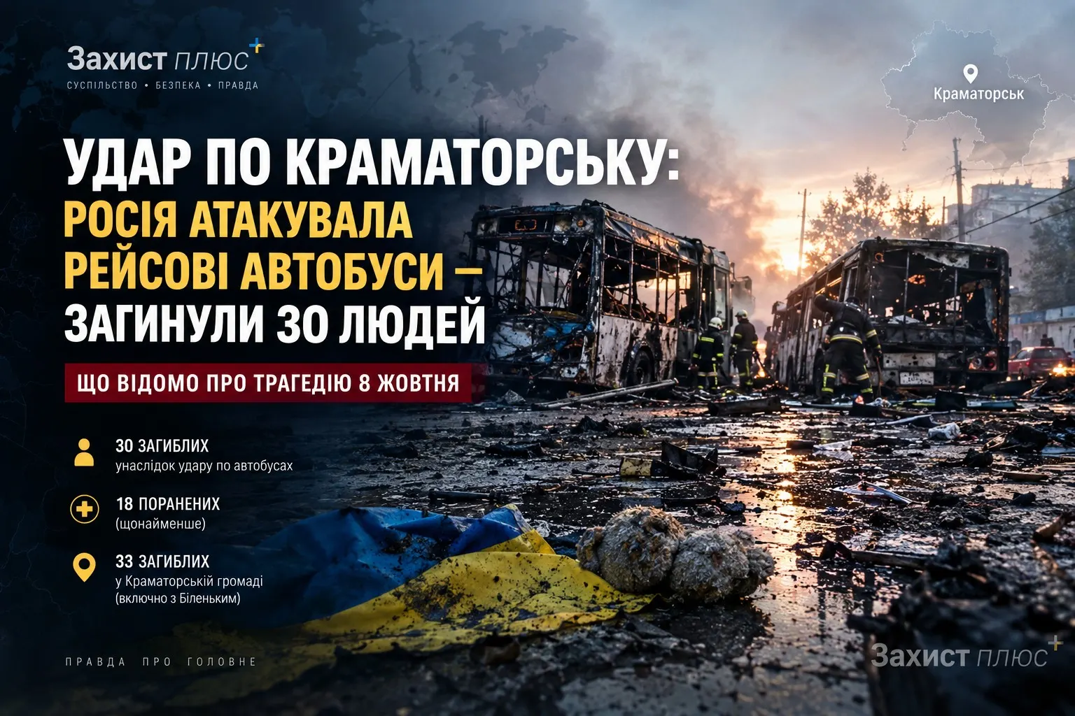 Удар по Краматорську: Росія атакувала рейсові автобуси, загинули 30 людей — що відомо про трагедію 8 жовтня