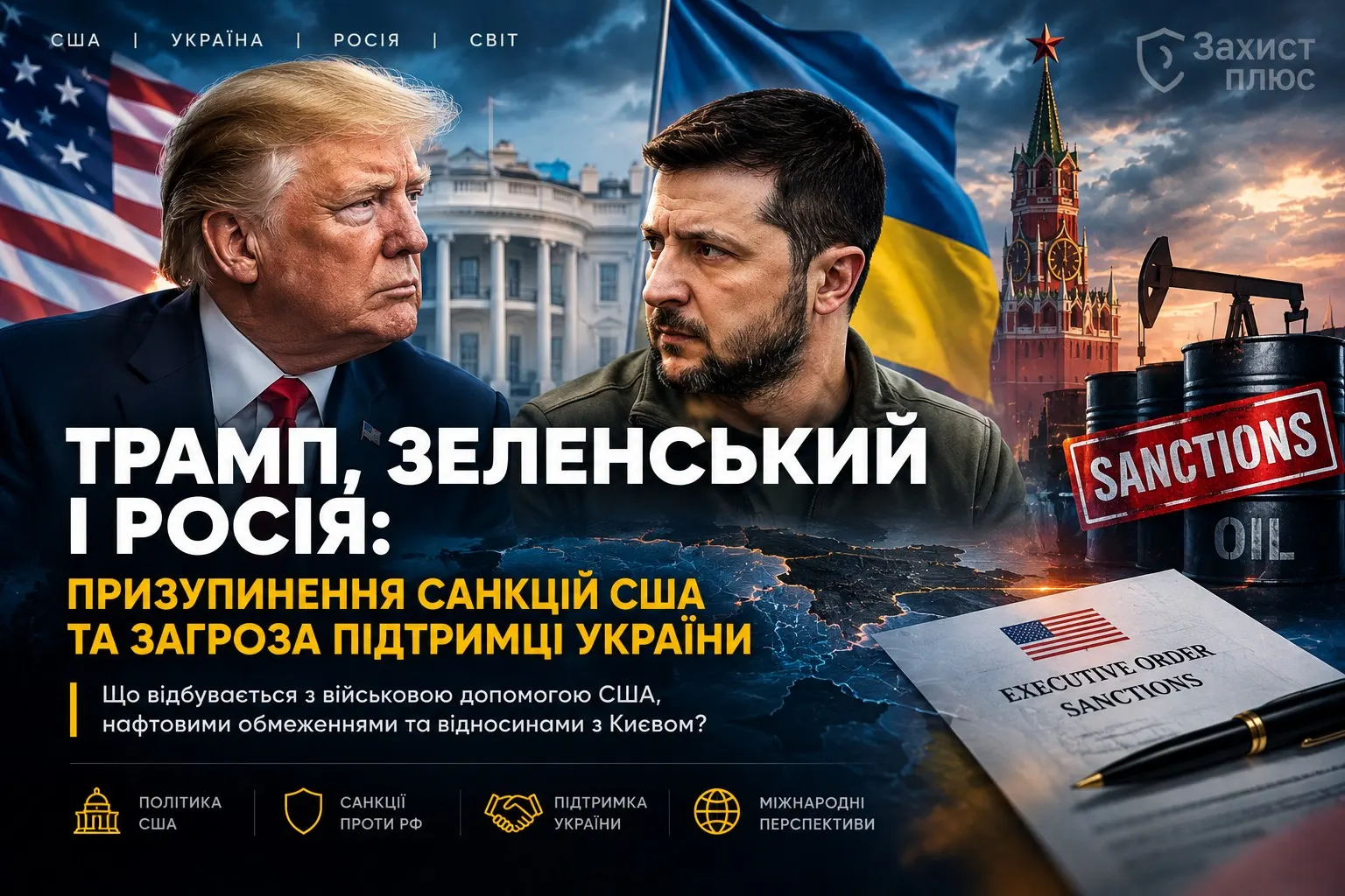 Трамп призупинив санкції проти Росії та загострив конфлікт із Зеленським: чи опиниться Україна під подвійним тиском Вашингтона і Москви?